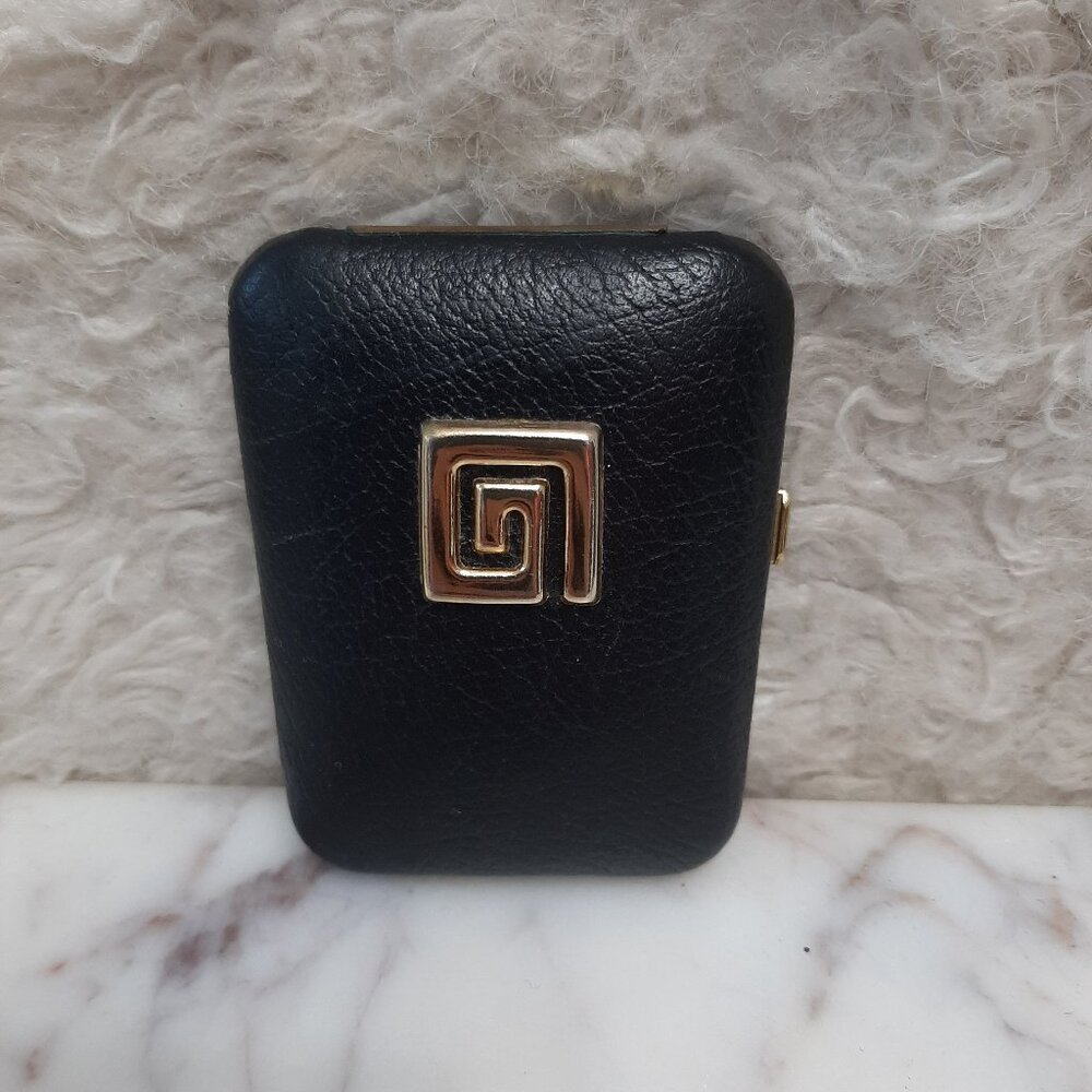 Vintage Tilley Real Calf 6 Key Gard Hard Case Black Leather Guard